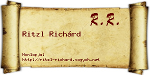 Ritzl Richárd névjegykártya